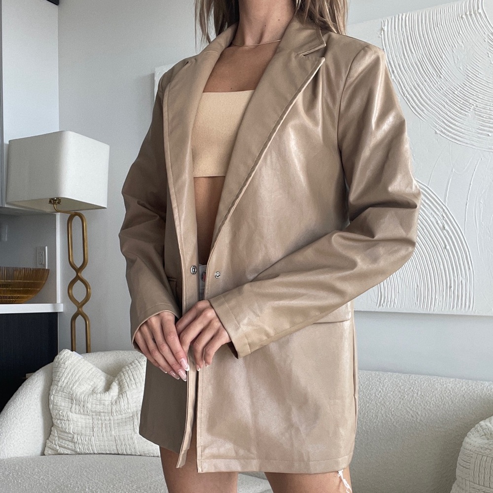 Vegan Leather Blazer